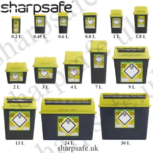 Sharps Pattumiera Scatola 0.2L,0.3L,0.45L,0.6L,1L,1.8L,2L,3L,4L,7L,9L,13L,24L,30L - Foto 1 di 54