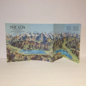 The ALPS National Geographic Society April 1985 Vintage Fold-Out MAP 22.5 x 36" - Picture 1 of 15