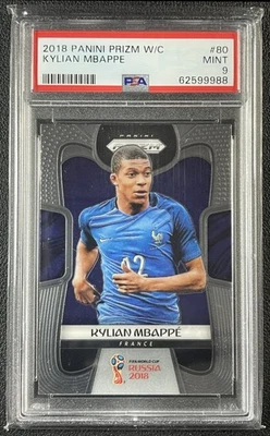 KYLIAN MBAPPE PSA 9 2018 PANINI PRIZM WORLD CUP #80 ROOKIE FRANCE RC 9988 Foto 1 de 2