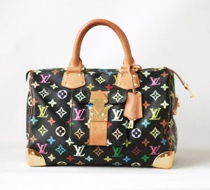 LOUIS VUITTON Speedy 30 Handbag M92642 Monogram Black Multicolor - Picture 1 of 10