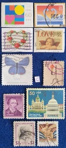 US Stamps Assorted Lot of 10 All Different Used "High Value" On AND Off Paper! - Picture 1 of 1