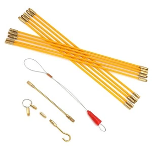 Innovatives Design 10-teiliges Fiberglas Kabelzieher Set mit Hakenfunktion - Bild 1 von 12