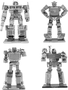 Fascinations Transformers 3D Metal Model Kits Set of 4 - Optimus Prime, Bumblebe - Picture 1 of 9