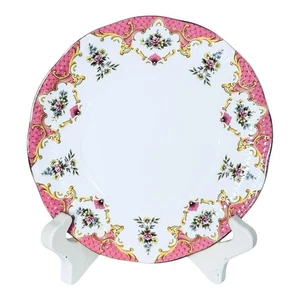 Elizabethan CHATSWORTH Patt bunte Blumen rosa Rand Mittagessen Teller NEU - Bild 1 von 7