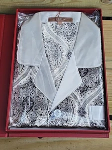 New VINTAGE 100% Silk mens robe By Wensli. Sealed & Boxed. Paisley XL 2XL - Picture 1 of 14