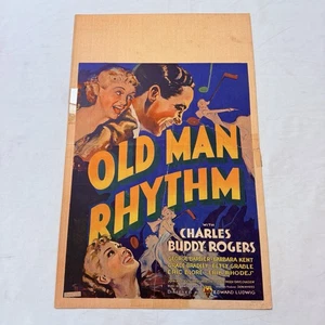 1935 Old Man Rhythm Original 14x22 Window Movie Poster Betty Grable Buddy Rogers - Bild 1 von 6