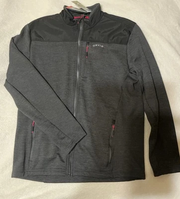 ORVIS Bonded Mesh Full Zip  Zip Up Jacket | Mens Medium | NEW! | Black Gray - Image 1 of 4