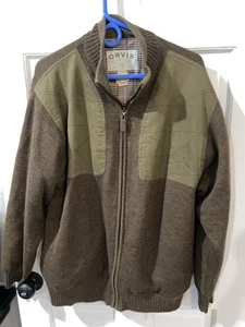 Giacca maglione cardigan ORVIS uomo L lana marrone full zip foderato ottima qualità - Foto 1 di 4