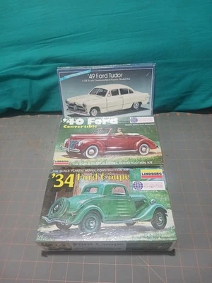 Lindberg 1/32 Lot ! '34 Ford  '40 & 49 Ford kits   Factory / Sealed  ! - Image 1 of 4