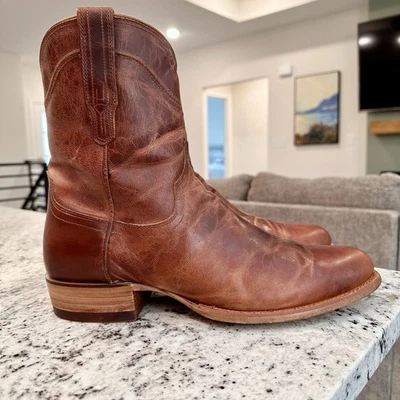 TECOVAS Dean Scotch Goat Botas 12 EE Para hombres Marrón Vaquero Cuero Occidental Cremallera Foto 1 de 4