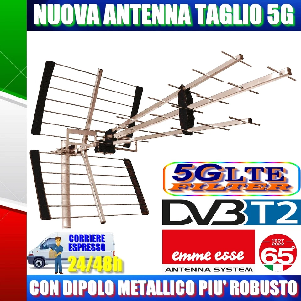 EMME ESSE ANTENNA 3-LINE UHF 35 ELEMENTI 21-48 DIG. SILVER TRIPLA 45WS5G Z