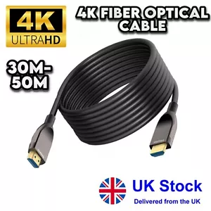 4K 60Hz HDMI Fiber Optical Cable AOC HDMI2.0 Fiber Cable 30-50m HDR HDC 18Gbps - Picture 1 of 9