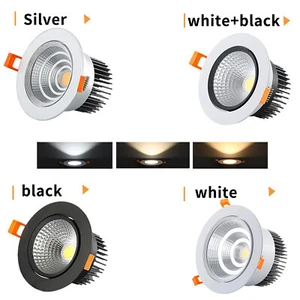 Dimmable 3W 5W 7W 9W 12W 15W 20W COB LED Recessed Ceiling Down Spot Light EF - Picture 1 of 15