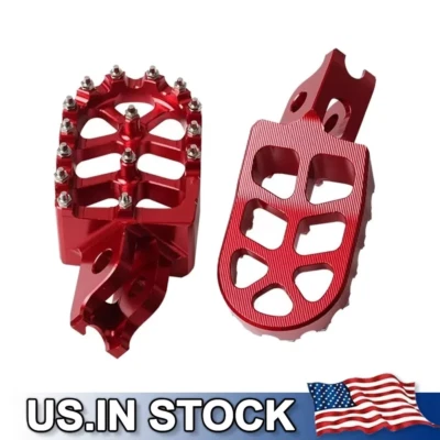 Red Foot Pegs Foot Pedals For Kawasaki KX250 250F 250X 450 450X 450F KLX450R - Изображение 1 из 4
