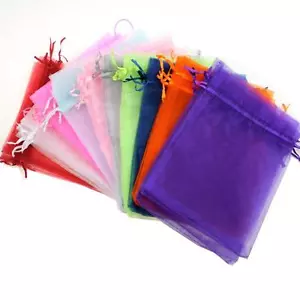 25/50/100PCS Sheer Organza Wedding Party Favor Gift Candy Bags Jewelry Pouches - Picture 1 of 19
