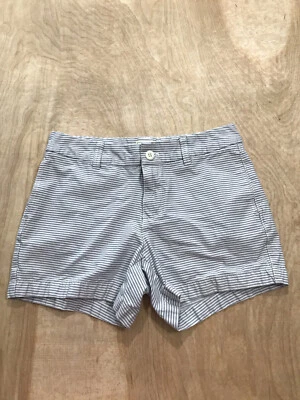 Pantalones Cortos Para Mujer Khakis by Gap Girlfriend 4” Talla 0 Railroad Pin Rayas Foto 1 de 4