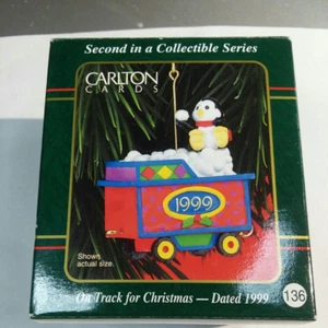 1999 Carlton Cards Little Heirloom Treasures On Track For Christmas CXOR-136A - Picture 1 of 4