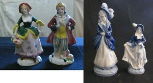 Made in Occupied Japan Victorian Classic Dressed 4 Porcelain Figurines - Picture 1 of 9