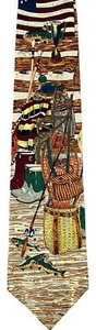 Adirondack Cabin Men's Neck Tie Americana Series Tango History Silk Neck Tie - Picture 1 of 5