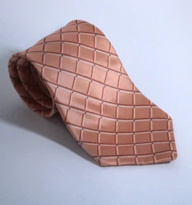 Michael Kors Tie Necktie 100% Silk Pink Grid Check USA - Picture 1 of 20