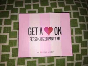 Victoria's Secret Get A ❤️ Heart On Personalized Panty Kit Pink Black Lace OSFA - Picture 1 of 5