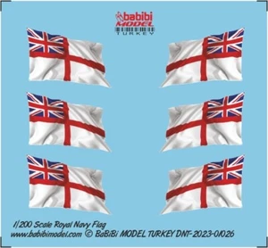 Juego de calcomanías 3D 1/200 banderas de la Royal Navy de modelos Babibi - DNT-01026 - ¡3 banderas! - Imagen 1 de 4