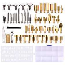 57pcs Wood Burning Pen Tips Set Woodburning Tool Accessories with Stencils F8G4