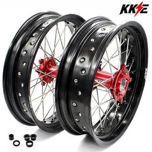 KKE 17" Supermoto Wheels Rims Set For Honda CRF250X 2004-2018 CRF450X 2005-2018 - Picture 1 of 12