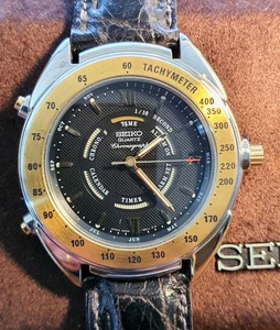 SEIKO MULTIFUNKTION NEU, STOPPUHR, ALARM, TIMER, PERPETUAL KALENDAR, Wasserdicht - Picture 1 of 4