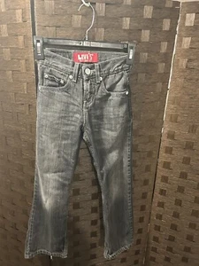 Levi 527 Red Tab bootcut jeans youth size 8 slim black - Picture 1 of 17