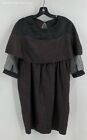 Rachel Comey Womens Charcoal Silk Blend Crew Neck Short Sleeve Casual Mini Dress