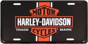 Harley Davidson Vintage Logo Embossed Metal License Plate - Picture 1 of 1