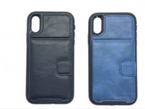 Funda protectora tipo billetera de cuero a prueba de golpes compatible con iPhone XR - Imagen 1 de 17