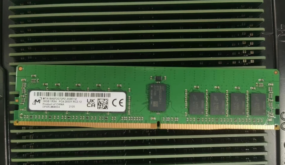 Micron MT 16GB DDR4 2933 Server RDIMM RAM 1Rx4 PC4-23400 18ASF2G72PZ-2G9E1 288p - Image 1 of 1