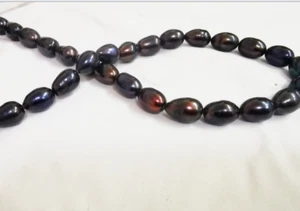 Wholesale 15.5"10x13mm South Sea Black Chocolate Drop Pearl Unfinished Necklace - Picture 1 of 4