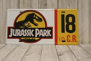 Jurassic Park Jeep Car Replica Movie Prop License Plate Tin Sign Man Cave   - Picture 1 of 4
