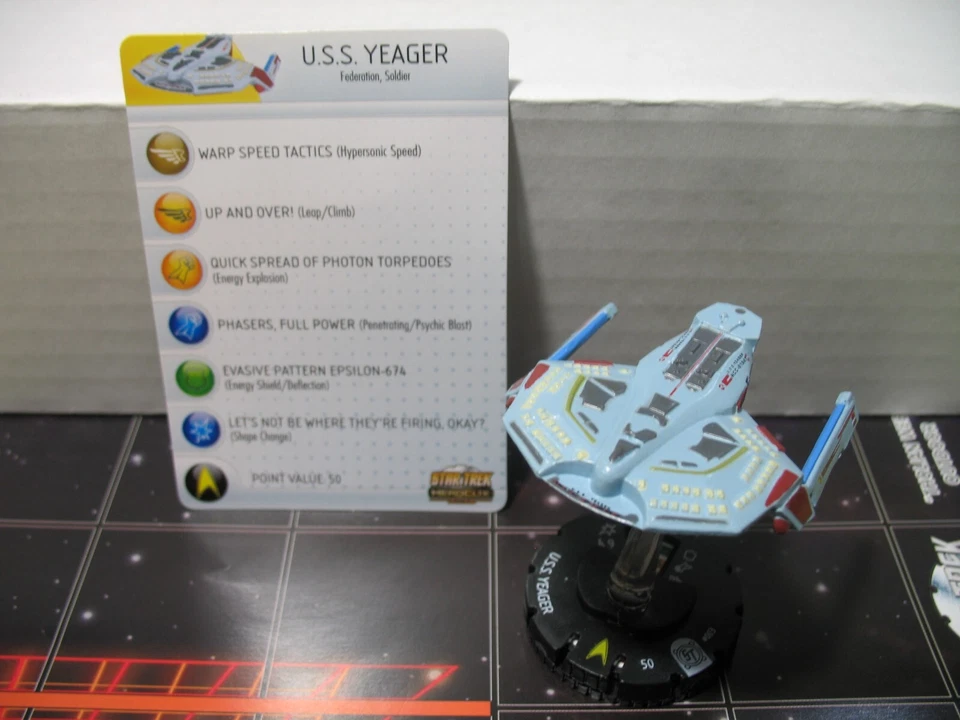 =Heroclix STAR TREK Tactics I EE. UU. Yeager 003 con tarjeta = Foto 1 de 1