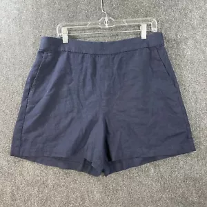 Banana Republic Shorts Women's Large Navy Blue Linen Blend Travel Casual - Picture 1 of 8