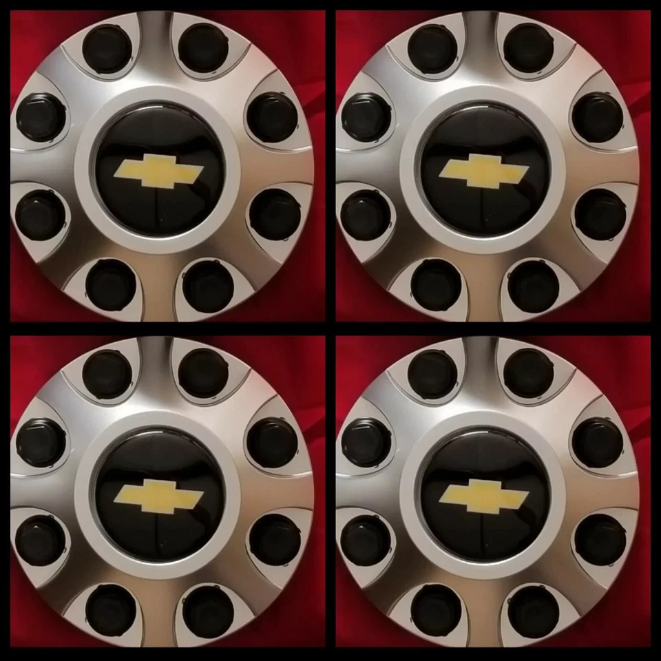 4pc 2011 - 2016 CHEVY Sierra HD 2500 3500 Hub wheel Center Cap SILVER 9597819 - Image 1 of 1