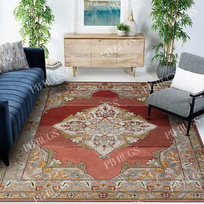 UK Rugs OLD PB 2  Area Rug Handcrafted Motif Floral Design Oriental Traditional - Image 1 of 4