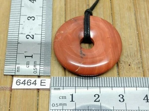 Donut JASPE ROUGE 30 mm + cordon reglable lithotherapie pendentif collier - Picture 1 of 3