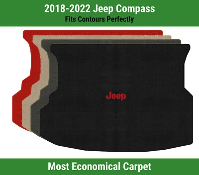 Alfombra de carga Lloyd Velourtex para Jeep Compass 18-22 con Jeep rojo sobre negro Foto 1 de 4