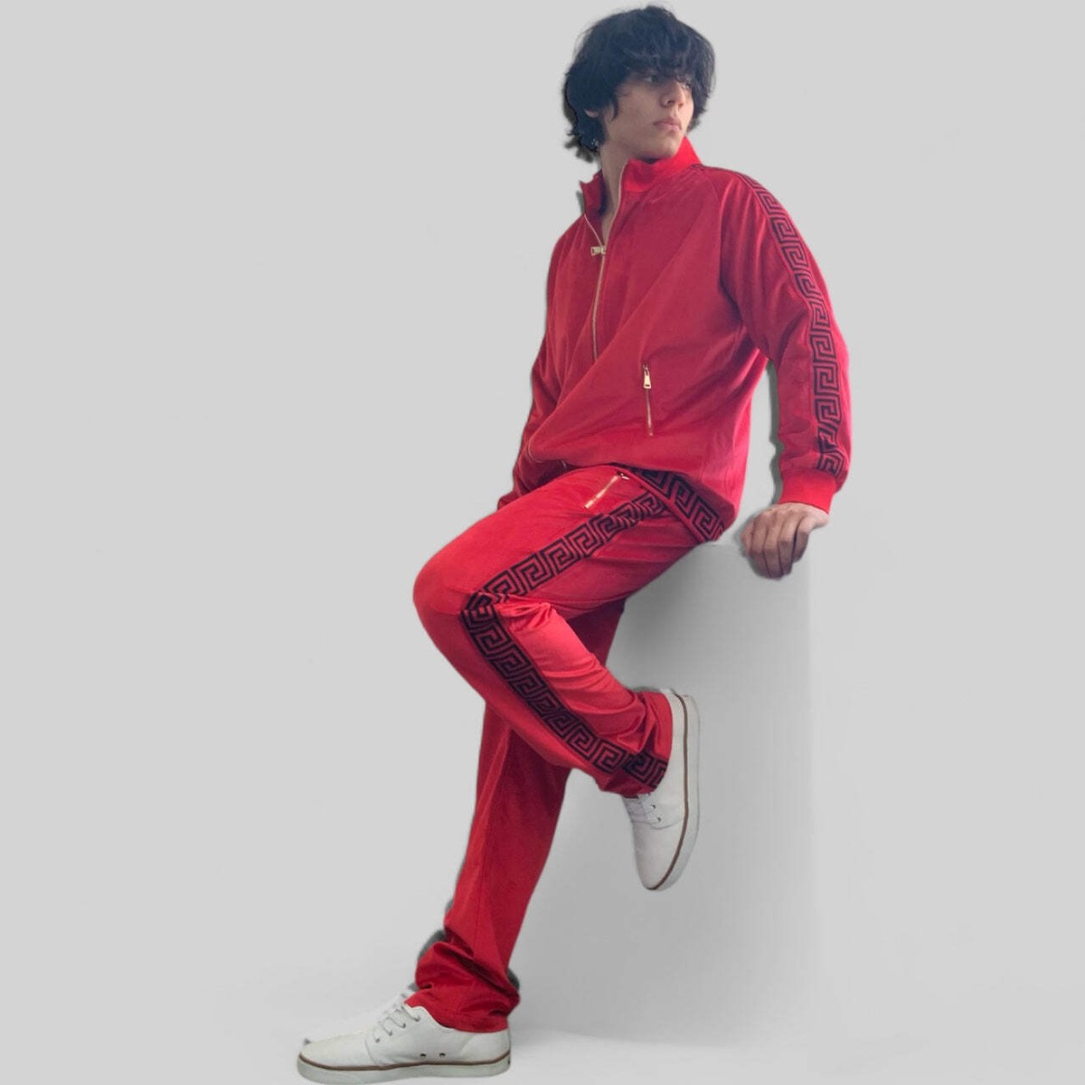 Tracksuit Men Reclaimed Vintage Velour Zip Up Track Jacket In - Main Image