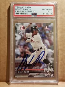 2017 Bowman Draft 1st RC Heliot Ramos AUTO PSA Authentic SF Giants ALL-STAR - Picture 1 of 2