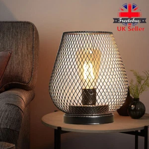 Cage Cordless Lamp Battery Powered Table Lamp LED Lamp Metal Vintage Lantern UK - Picture 1 of 12