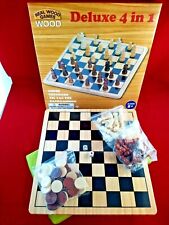 Homeware Deluxe 4-in-1 Chess Checkers Tic Tac Toe & Backgammon-