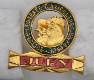 Geflügelzucht - Zentrale Geflügelzuchtgesellschaft Frankreichs Jury grüner ausgehöhlter Hintergrund - Bild 1 von 2
