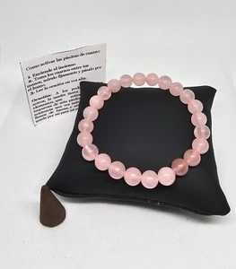 PULSERA CUARZO ROSADO / PINK QUARTZ PARA AMOR BUENA SUERTE DINERO PROTECCION - Picture 1 of 4