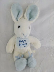 Eden Babys Bunny Rabbit Plush 14 Inch Blue Bib Stuffed Animal Toy - Picture 1 of 6