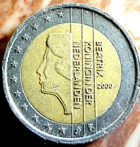 Fehlprägung 2-Euro-Münze Niederlande 2000 – BEATRIX  KÖNIGIN DER NEDERLANDEN - Bild 1 von 12